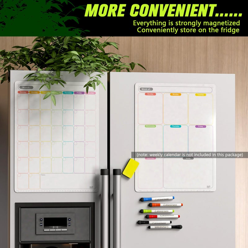 Mag-Fancy Magnetic Dry Erase Calendar - Vertical Calendar for Refrigerator - Monthly Fridge Calendar Whiteboard with Extra-Thick Magnet Included Fine Point Marker & Eraser & Home Organizer - Image 5